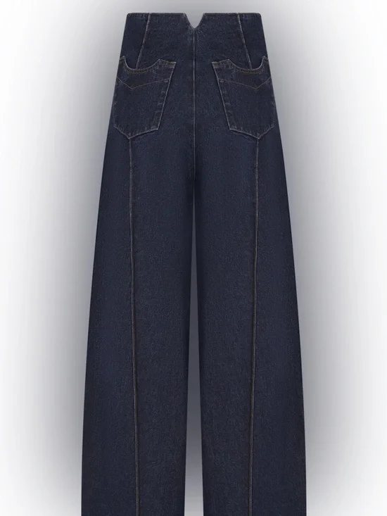 NWT Meshki Beatrix High Rise Wide Leg Denim Jeans - Size 23 - Picture 5 of 8